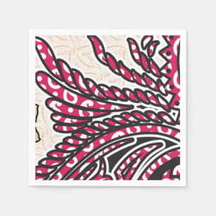 Ein dekoratives Paisley-Design mit lebhaftem Rot u Serviette