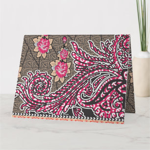 ein Design mit einem rosa und braunen Paisley-Must Dankeskarte