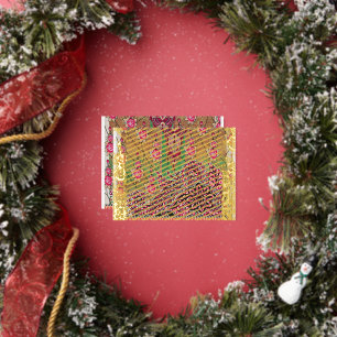 ein Design mit einem rosa und braunen Paisley-Must Folien Feiertagspostkarte