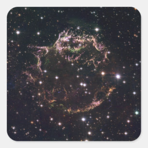 Ein detaillierter Blick auf die geschlagenen Überr Quadratischer Aufkleber