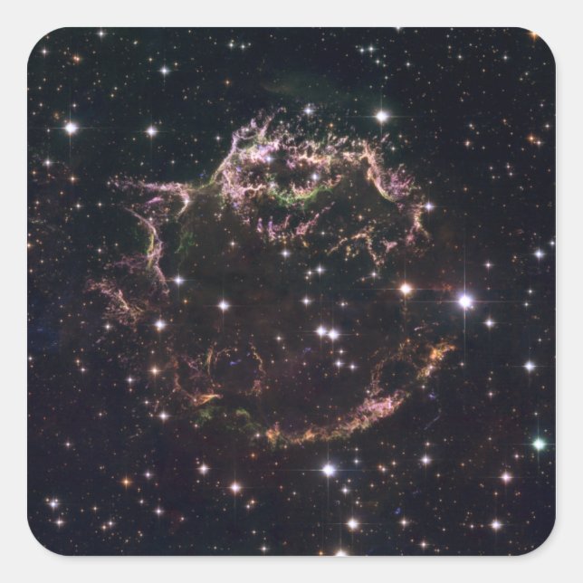 Ein detaillierter Blick auf die geschlagenen Überr Quadratischer Aufkleber (Vorderseite)