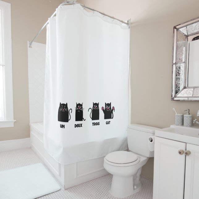 Ein Deux Trois Cam lustige Puppe rosa Klauen flüst Duschvorhang (Beispiel)