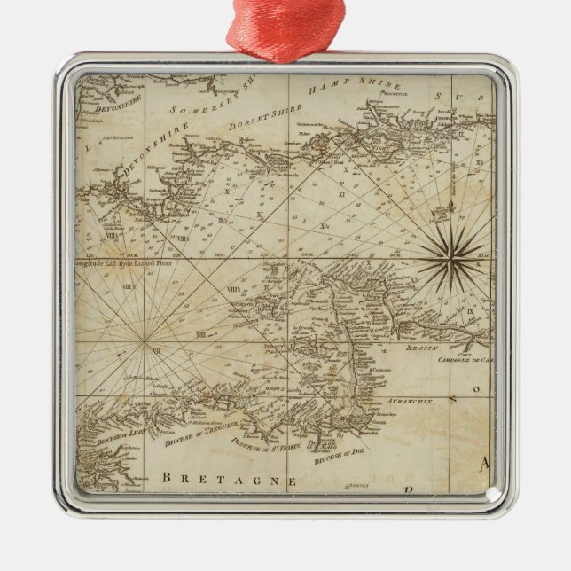 Ein Diagramm des britischen Kanals Silbernes Ornament (Vorne)