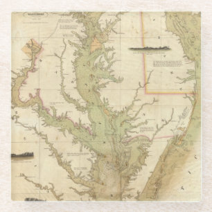 Ein Diagramm des Chesapeakes und der Glasuntersetzer