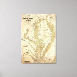 Ein Diagramm des Chesapeakes und der Leinwanddruck