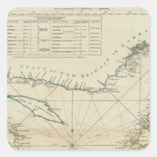 Ein Diagramm des Golfs von St Lawrence Quadratischer Aufkleber