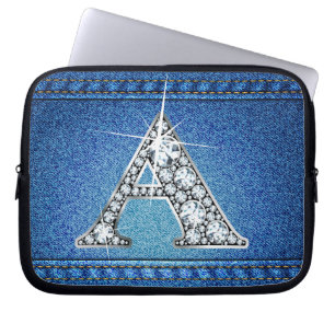 Ein "Diamant"-Denim-Stitching-Elektronik-Beutel Laptopschutzhülle