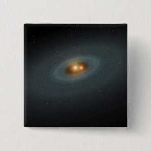 Ein dichtes Sternenpaar und eine umliegende Scheib Button