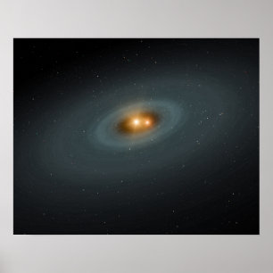Ein dichtes Sternenpaar und eine umliegende Scheib Poster