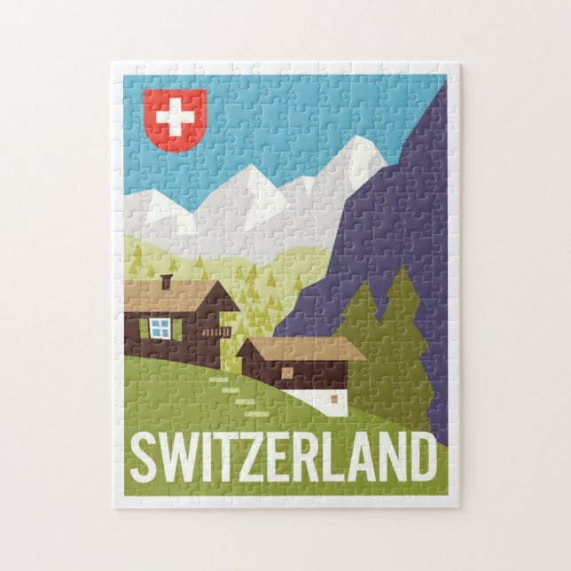 Ein Die Schweiz-Reise-Plakat Puzzle (Vertikal)
