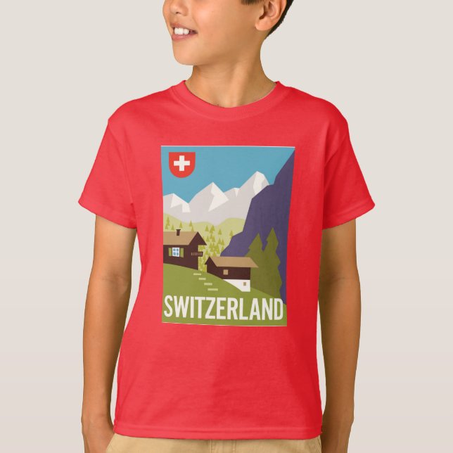Ein Die Schweiz-Reise-Plakat T-Shirt (Vorderseite)
