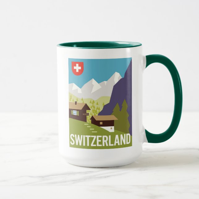 Ein Die Schweiz-Reise-Plakat Tasse (Rechts)