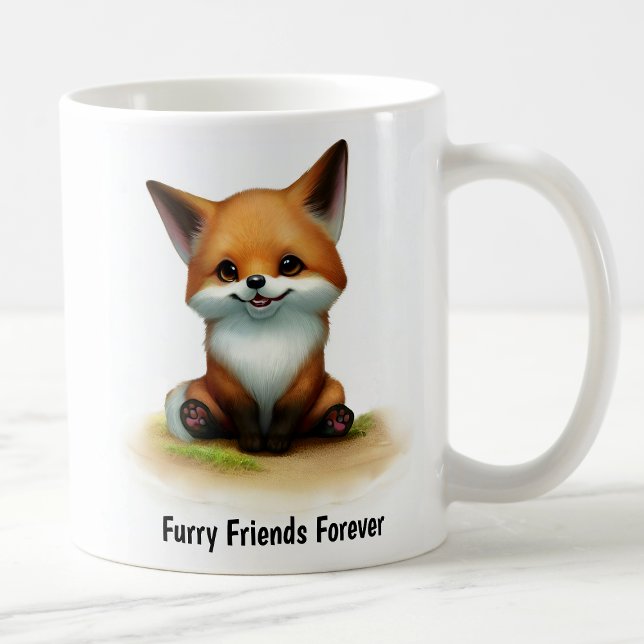 Ein digitales Bild eines Niedlichen Inselfochs Kaffeetasse (Von Creator hochgeladen)