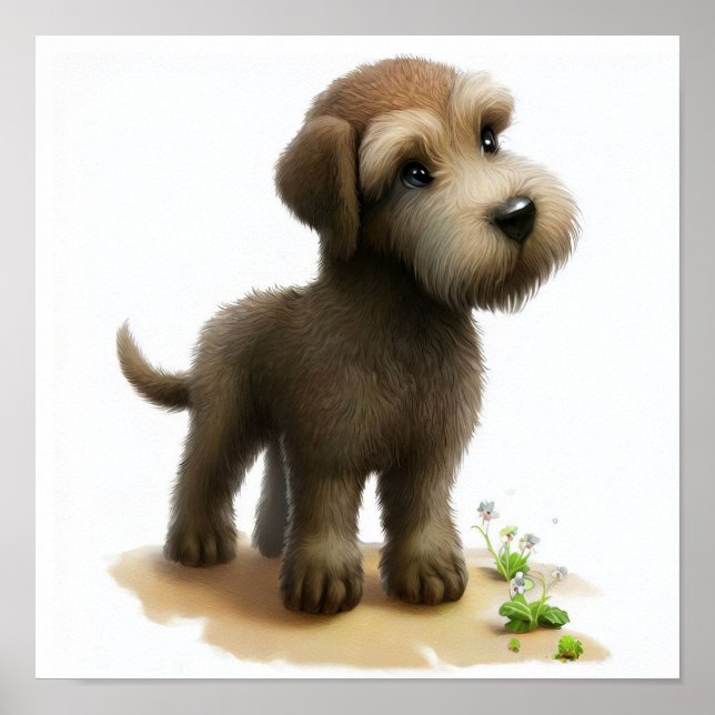 Ein digitales Bild eines Niedlichen irischen Wolfh Poster (Vorne)