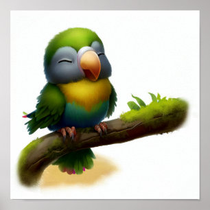 Ein digitales Bild eines Niedlichen Maskenbildchen Poster