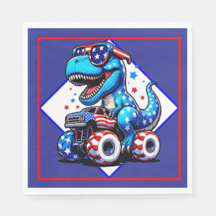 Ein Dino-Vierter-Juli Serviette