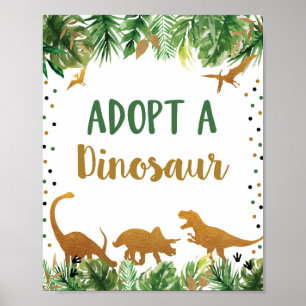 Ein Dinosaurier-Geburtstagsschild adoptiert Poster