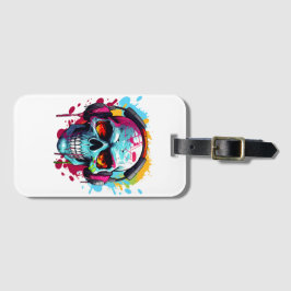 Ein DJ POP ART TOTENKOPF Gepäckanhänger