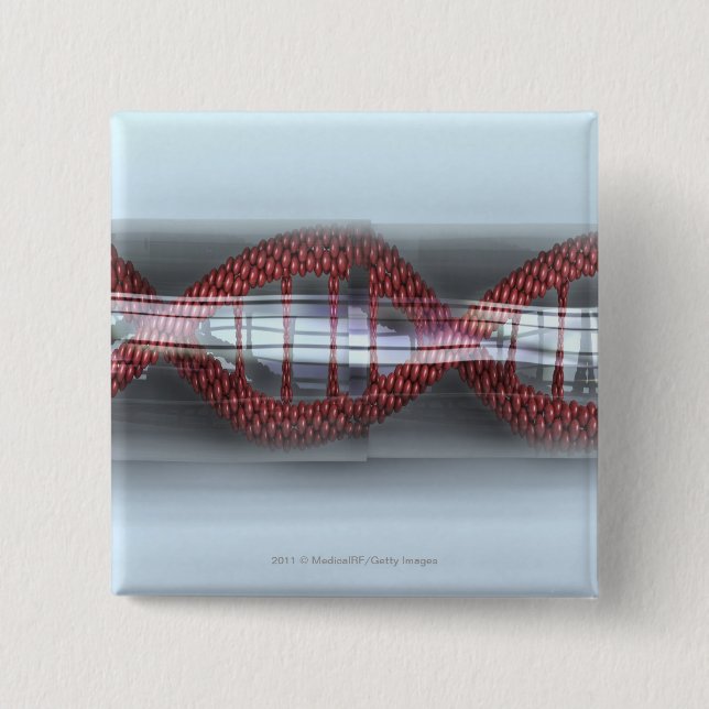 Ein DNS-Strang in einer Kapsel Button (Vorderseite)