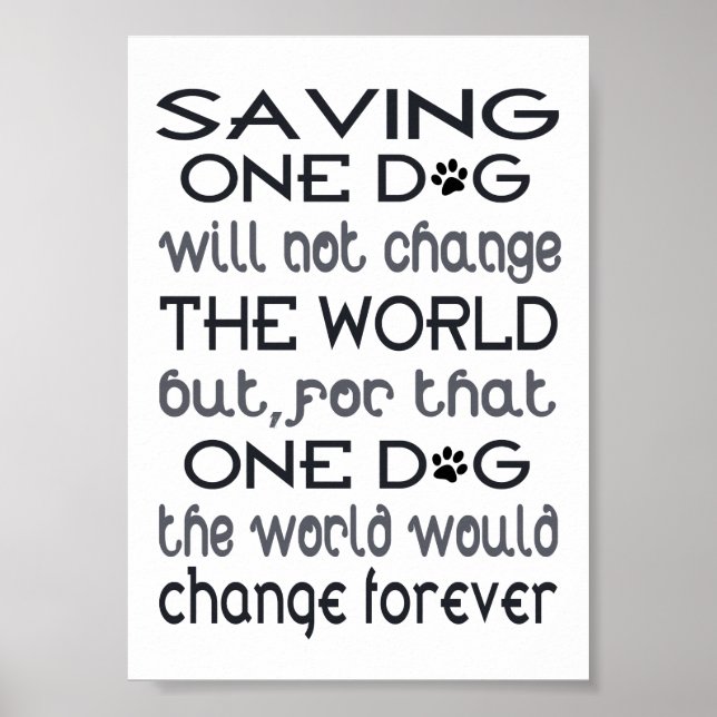 Ein Dog-Poster gerettet Poster (Vorne)