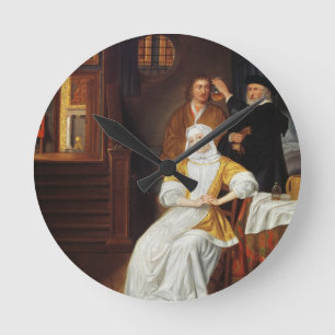 Ein Doktor Visiting eine junge Dame in einem Runde Wanduhr