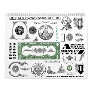 Ein-Dollar-Schein-Muster Kalender