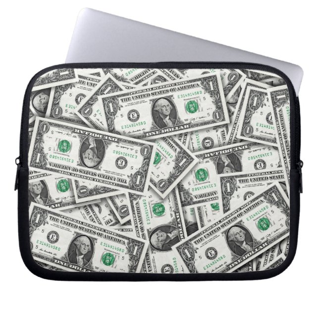 Ein-Dollar-Schein-Muster Laptopschutzhülle (Vorderseite)