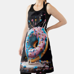 Ein Donut mit vereisten und farbenfrohen Sprinklen Schürze