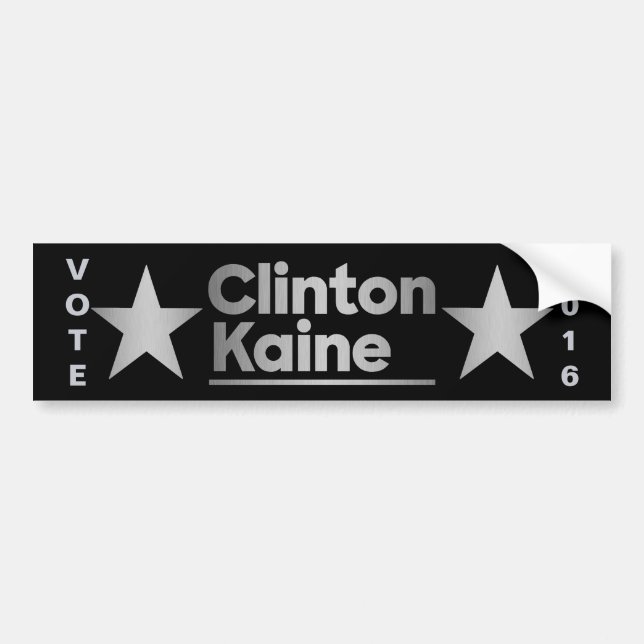 Ein DoppelsternSwag 2016 Clintons Kaine für das Autoaufkleber (Vorne)