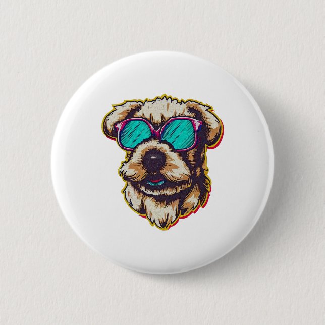 EIN DORABLE D O G MIT SONNENGLASEN BUTTON (Vorderseite)