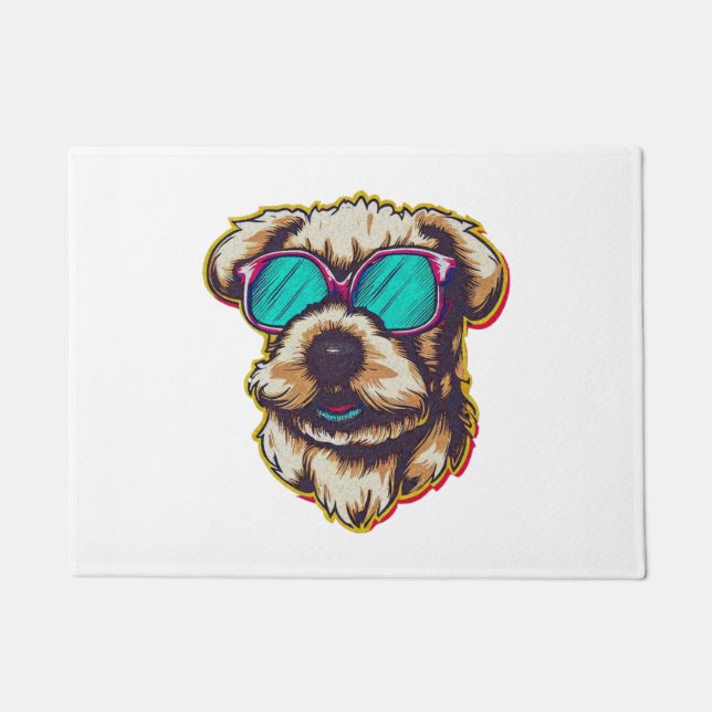 EIN DORABLE D O G MIT SONNENGLASEN FUßMATTE (Vorderseite)