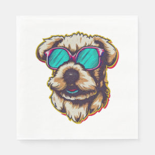 EIN DORABLE D O G MIT SONNENGLASEN SERVIETTE