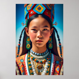 Ein Dorfmädchen aus der nördlichen China, dekorier Poster