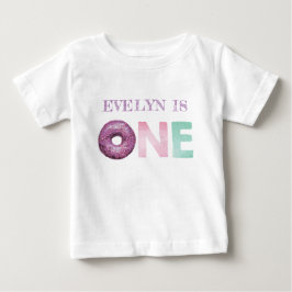 Ein Doughnut Geburtstag Personalisiert Baby T-shirt