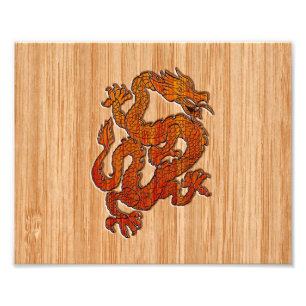 Ein Drache im orientalischen Bambus Fotodruck