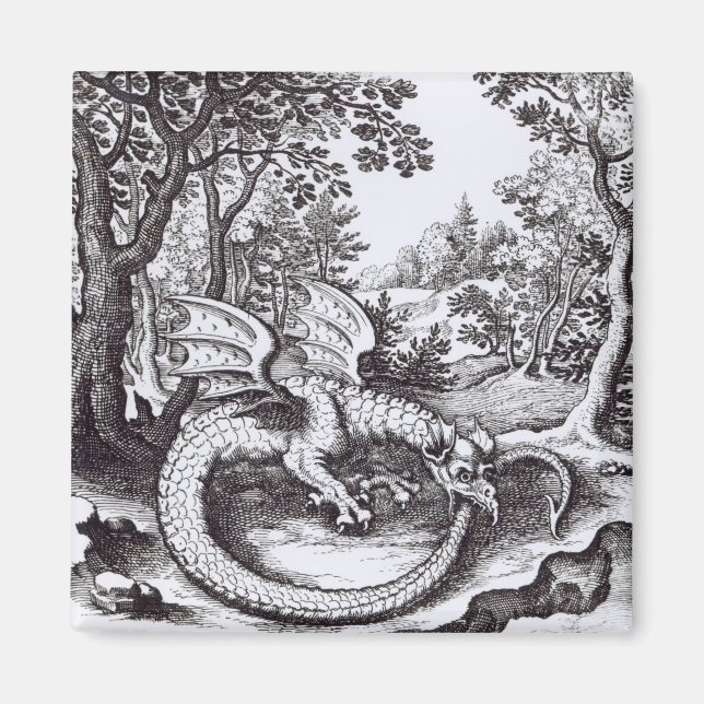 Ein Drache im Wald Magnet (Vorne)