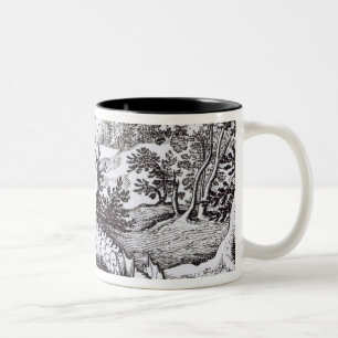 Ein Drache im Wald Zweifarbige Tasse