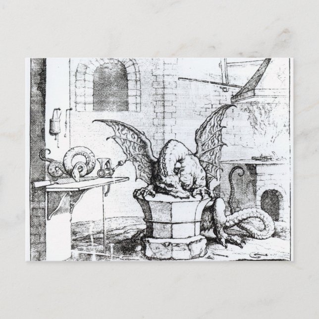Ein Drache in einem Workshop Postkarte (Vorderseite)