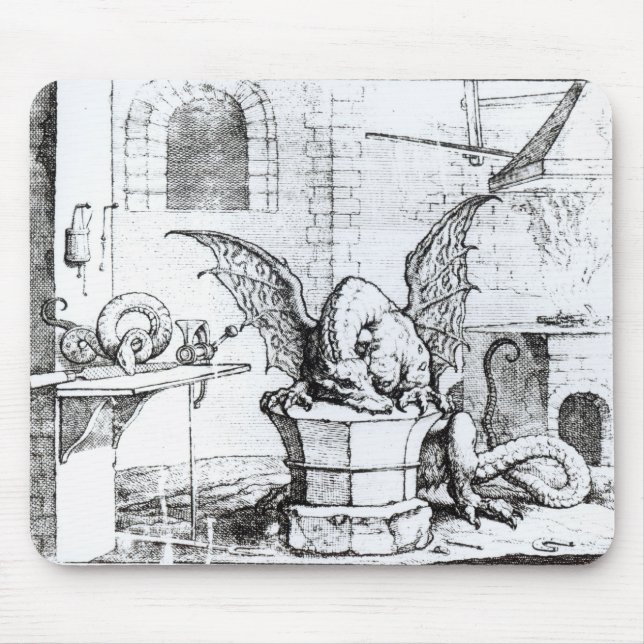 Ein Drache in einer Werkstatt Mousepad (Vorne)