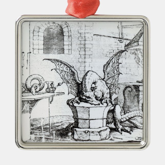 Ein Drache in einer Werkstatt Ornament Aus Metall (Vorne)
