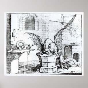 Ein Drache in einer Werkstatt Poster