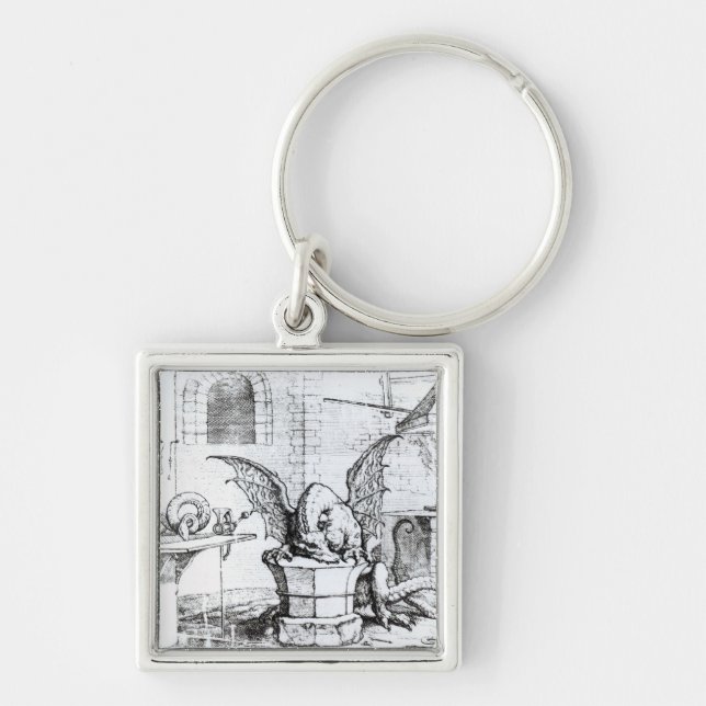 Ein Drache in einer Werkstatt Schlüsselanhänger (Vorne)