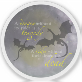 Ein Drache ohne seinen Reiter - Fourth Wing Zitat Aufkleber