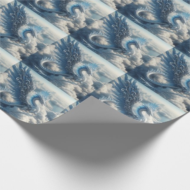 Ein Drache umgeben von Wolken Geschenkpapier (Ecke)