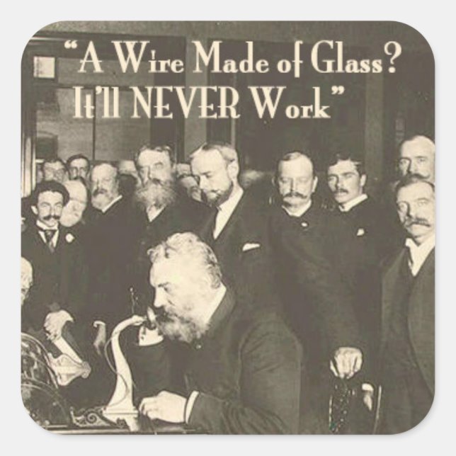 Ein Draht aus Glas, Humor Tech Quadratischer Aufkleber (Vorderseite)
