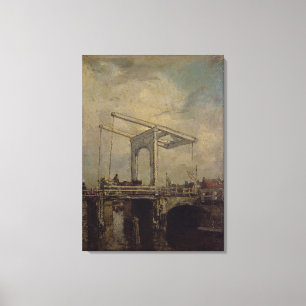 Ein Drawbridge in einer niederländischen Stadt, Leinwanddruck