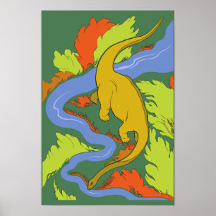 Ein dreckiges Diplodokus-Poster. Poster