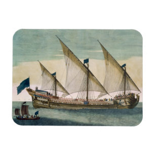 Ein Drei-Masten-Galleass im Segelflug, Ruder Sch Magnet