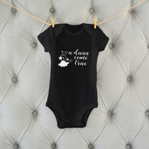 Ein Duaa Come True Muslim Baby Black Bodysuit Strampler