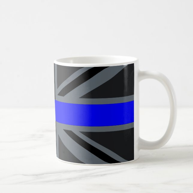 Ein dünner blauer Linien-Union Jack Kaffeetasse (Rechts)